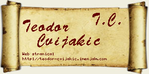 Teodor Cvijakić vizit kartica
